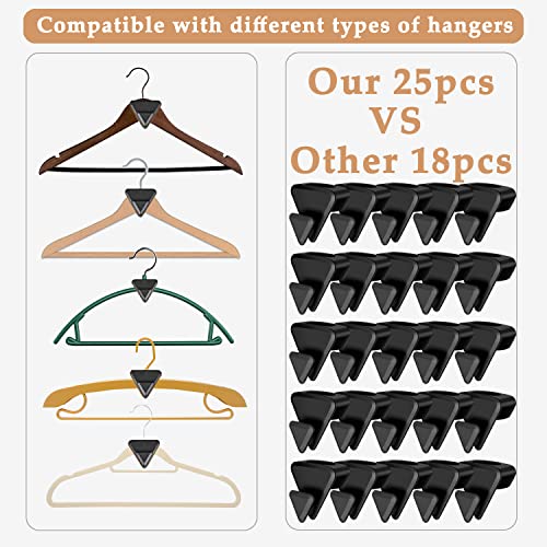 25 Pcs Space Saving Hanger Hooks, Clothes Hanger Connector Hooks, Heavy Duty Cascading Hanger Hooks for Organizer Closet, Fits All Hangers