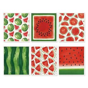 anydesign watermelon swedish kitchen dishcloth summer absorbent cotton dish towel melon fruit dish cloth for housewarming cleaning wipes, 6pcs, 7 x 8 inch