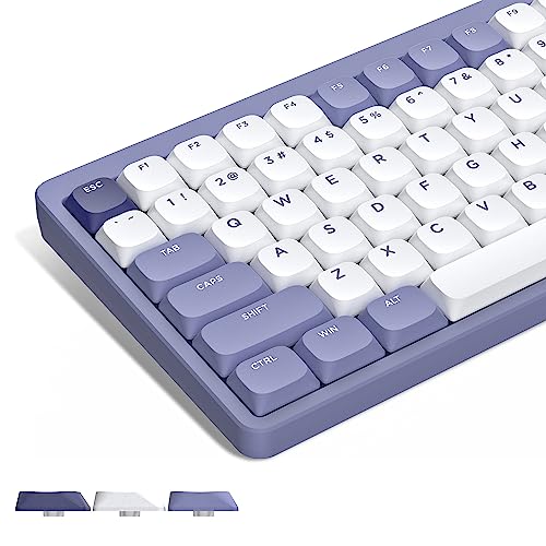 XVX Low Profile Keycaps, PBT Keycaps 144 Keys, Skyline Custom Keyboard Keycaps Full Set, Double Shot Keycaps for 60% 65% 75% 80% 100% Mechanical Keyboard -Purple Breeze