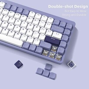 XVX Low Profile Keycaps, PBT Keycaps 144 Keys, Skyline Custom Keyboard Keycaps Full Set, Double Shot Keycaps for 60% 65% 75% 80% 100% Mechanical Keyboard -Purple Breeze