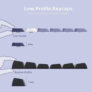 XVX Low Profile Keycaps, PBT Keycaps 144 Keys, Skyline Custom Keyboard Keycaps Full Set, Double Shot Keycaps for 60% 65% 75% 80% 100% Mechanical Keyboard -Purple Breeze