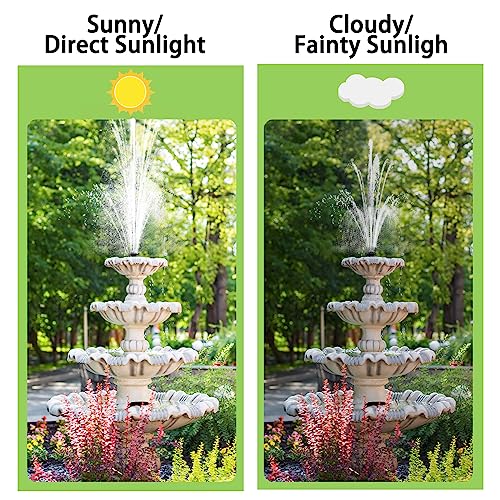 Solar Fountain Pump Solar Powered Bird Bath Fountain Solar Water Pump for Bird Bath 1.8 W Upgraded Solar Water Fountain Panel Kit with 3 M Long Cable &4 Nozzles for Bird Bath,Garden,Pond,Pool