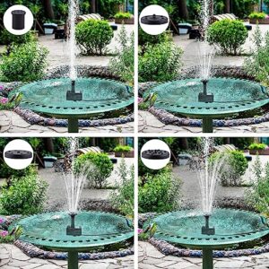 Solar Fountain Pump Solar Powered Bird Bath Fountain Solar Water Pump for Bird Bath 1.8 W Upgraded Solar Water Fountain Panel Kit with 3 M Long Cable &4 Nozzles for Bird Bath,Garden,Pond,Pool