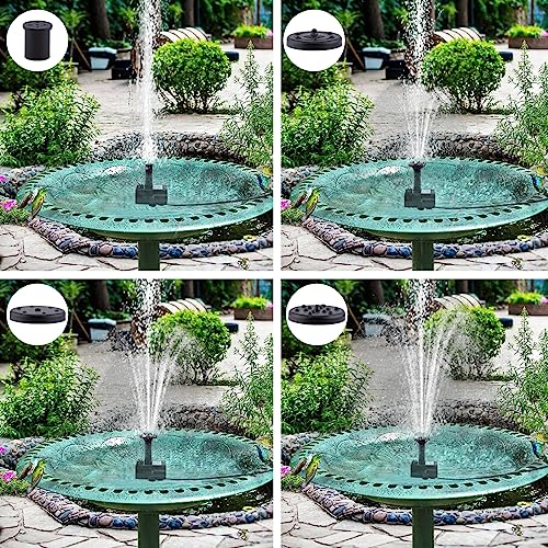 Solar Fountain Pump Solar Powered Bird Bath Fountain Solar Water Pump for Bird Bath 1.8 W Upgraded Solar Water Fountain Panel Kit with 3 M Long Cable &4 Nozzles for Bird Bath,Garden,Pond,Pool