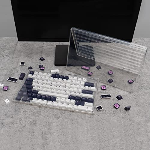 Sumgsn 2 pcs Keycaps Storage Box 104 Keys Transparent Frosted Magnet Display Case for XDA Cherry DSA OEM Profile Mechanical Keyboard