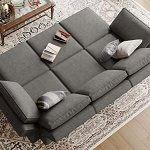 Belffin Sectional Sleeper Bed Modular Sectional Sleeper Sofa Convertible Sectional Couch Bed Set Grey