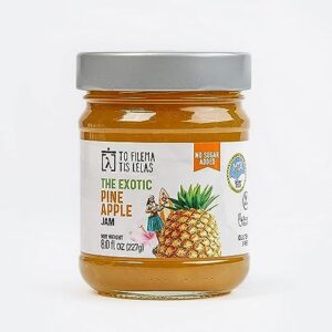 Pineapple Sugar Free Jam – No Added Sugar, No Preservatives, Gluten Free Pineapple Jam – Natural Taste with Perfect Sweetness Pineapple Fruit Spread for Breakfast, Toasts