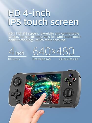 RG405M Retro Handheld Game Console , Aluminum Alloy CNC Android 12 System Support Google Play 4.0 Inch IPS Touch Screen with 128G TF Card 3172 Games (RG405M Black)