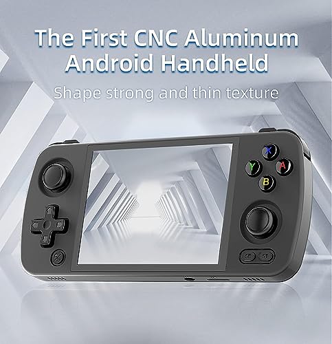 RG405M Retro Handheld Game Console , Aluminum Alloy CNC Android 12 System Support Google Play 4.0 Inch IPS Touch Screen with 128G TF Card 3172 Games (RG405M Black)