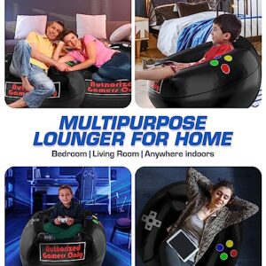 The Gamer's Chair - Inflatable Video Gaming Chair for Kids & Teens - Perfect Game Room Decor - Cool Blow Up Bean Bag Style Air Filled - Indoor Furniture Bedroom Lounge Floor Chair Cheap