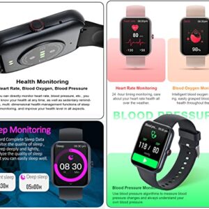 Smart Watch for Women(Call Receive/Dial), 1.83'' Smart Watch for Android and iOS Phones Compatible with Text and Call AI Voice Control Heart Rate, Sleep, Blood Oxygen, Step Counter Pink