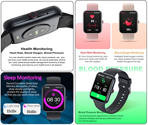 Smart Watch for Women(Call Receive/Dial), 1.83'' Smart Watch for Android and iOS Phones Compatible with Text and Call AI Voice Control Heart Rate, Sleep, Blood Oxygen, Step Counter Pink