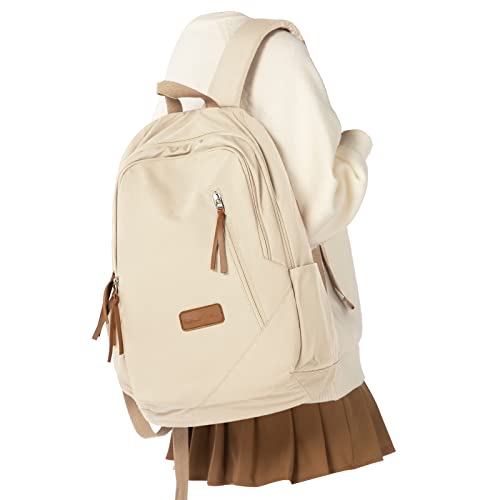 WEPOET Cute White Bookbag For Teens Girls,Aesthetic Middle School Back pack Boys,Casual College backpack for women,Classic School Bag Men,Kawaii Student Backpack For School