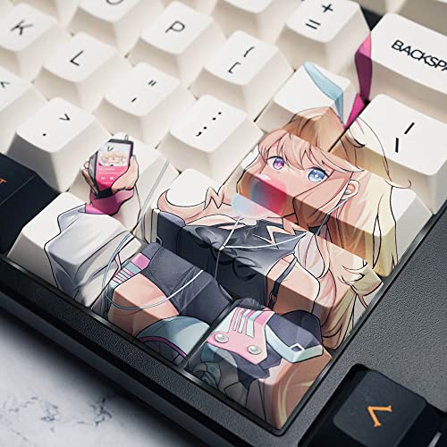 HiFiGo Mechkeys x Z Review Rinko Touch Cherry Profile Keycaps Set, 156 Key Caps Compatible with 60%, 65%, TKL, 75%, 96%, and Full-Size Keyboards (Rinko Touch)