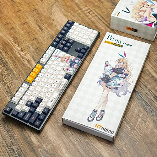 HiFiGo Mechkeys x Z Review Rinko Touch Cherry Profile Keycaps Set, 156 Key Caps Compatible with 60%, 65%, TKL, 75%, 96%, and Full-Size Keyboards (Rinko Touch)