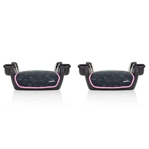 evenflo gotime no back booster car seat (amore pink) (pack of 2)