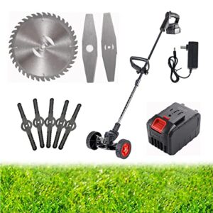 Weed Eater String Battery Powered,Weed Wacker Battery Powered Add Brush Cutter Blade,Lawn Edger Yard Tools Grass Cutter Craftsman Hedge Trimmer Cordless