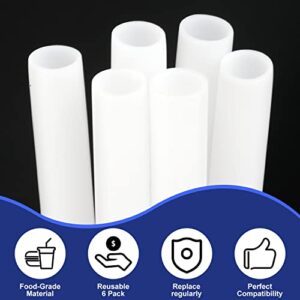 19 oz Replacement Straws for Owala FreeSip, 6PCS Reusable Plastic Straws with Cleaning Brush for Owala Flip Insulated Stainless Steel Water Bottle 19oz Tumbler Accessories Parts (White)