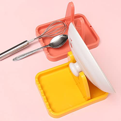 Andy's Orchids Foldable Pot Lid Rack,Plastic Stand Kitchen Organizer, Spoon Holder Spatula Pan Cover Shelf,Tabletop Multi-function Storage Tools