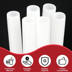 40 oz Replacement Straws for Owala Water Bottle, 6PCS Reusable Plastic Straws with Cleaning Brush for Owala FreeSip Flip Insulated Stainless Steel Bottle 40oz Tumbler Cup Accessories Parts (White)