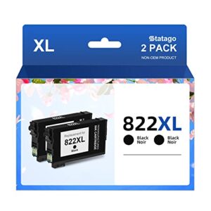 statago remanufactured ink cartridge replacement for epson 822xl t822xl combo pack for workforce pro wf-3820 wf-4830 wf-4820 wf-4833 wf-4834 printer (2-pack)