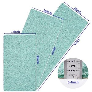 Shower Mat Bathtub Mat Non-Slip, Anti Slip Loofah Shower Mat, Soft Bath Tub Mat for Textured Surface, Easy Cleaning Bathroom Floor Mat for Wet Areas with Drain, Quick Dry (17x30 Inch, Blue)