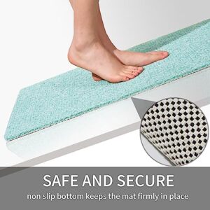 Shower Mat Bathtub Mat Non-Slip, Anti Slip Loofah Shower Mat, Soft Bath Tub Mat for Textured Surface, Easy Cleaning Bathroom Floor Mat for Wet Areas with Drain, Quick Dry (17x30 Inch, Blue)