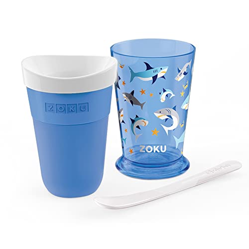 ZOKU Original Slush and Shake Maker, Slushy Cup for Quick Frozen Homemade Single-Serving Slushies, Fruit Smoothies, and Milkshakes in Minutes, BPA-free, Shark