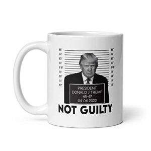 Great Gift Mug Trump Not Guilty I Stand With Trump Coffee Tea Mug 11oz - Pro Trump Gift Republican Trump 2024 MAGA Trump MugShot