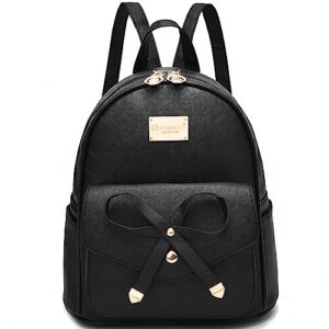i ihayner girls bowknot small leather backpack cute backpacks for girls mini backpack purse for women mini backpack for girls black