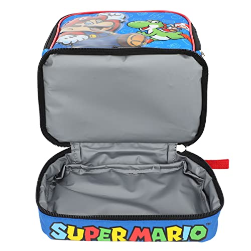 Bioworld Super Mario Bros. Square Double Compartment Insulated Lunch Box