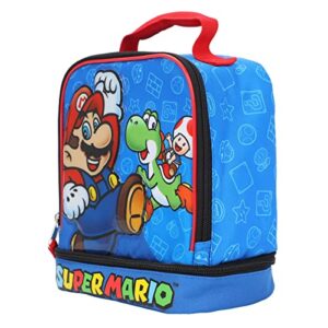 Bioworld Super Mario Bros. Square Double Compartment Insulated Lunch Box