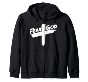 fear god on the cross zip hoodie