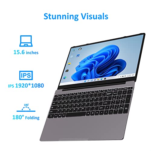 Auusda Laptop Computer with 16GB DDR4 512GB SSD, AMD Ryzen 7 3700U Up to 4.0 GHz, 15.6" 1920x1080 IPS, Backlit Keyboard, Fingerprint Unlock, Cooling Fan, Webcam, HDMI, USB-A x2, Windows 11 Pro