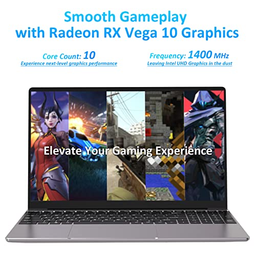 Auusda Laptop Computer with 16GB DDR4 512GB SSD, AMD Ryzen 7 3700U Up to 4.0 GHz, 15.6" 1920x1080 IPS, Backlit Keyboard, Fingerprint Unlock, Cooling Fan, Webcam, HDMI, USB-A x2, Windows 11 Pro