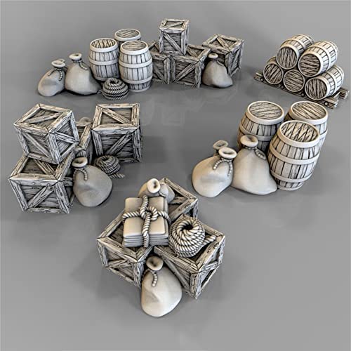 Cargo Piles Scatter Terrain DND Scenery Terrain 3D Printed 28mm Paintable Miniatures for Dungeons and Dragons Pathfinder, Warhammer 40k Tabletop Games