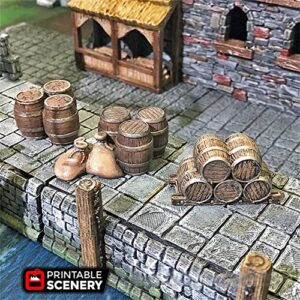 Cargo Piles Scatter Terrain DND Scenery Terrain 3D Printed 28mm Paintable Miniatures for Dungeons and Dragons Pathfinder, Warhammer 40k Tabletop Games