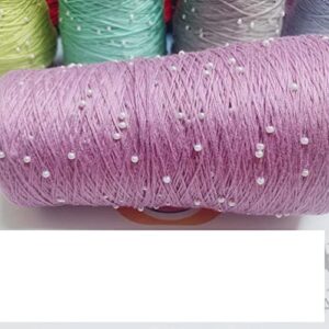 330g/ball cotton+ pearl bead yarn for knitting wool thread crochet sweaters scarf hat crafts diy weaving lines (color : 25)