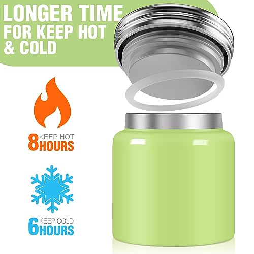 MZLMZL Kids Thermoses for Hot Food,10oz Leak-Proof Insulated Food Container,Soup Termoses Para Comida Caliente,Coffee Canister Wide Mouth Design Food Jars Hot or Cold Meals Lunch Box (Green)