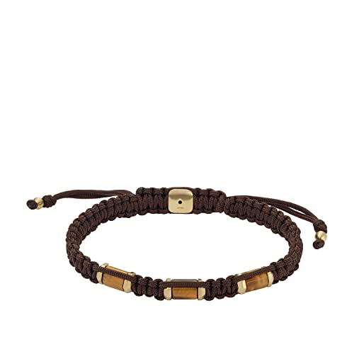 Fossil Men's Stainless Steel Tigers Eye Bracelet, Color: Brown (Model: JF04471710)