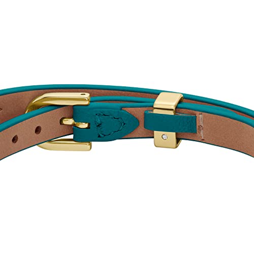 Fossil Women's Heritage D-Link Blue Leather Bracelet, Color: Blue (Model: JF04438710)