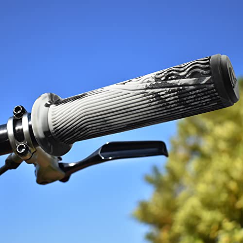 Marque MTB BMX Scooter Grips - Handlebar Bicycle Grips for Flat Straight Bars Like BMX, MTB, Scooter; Rubber Non-Slip Grip to Match Any Bike or Scooter (Flanged Urban Camo)