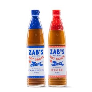 Zab's Original and St. Augustine Style Hot Sauce 2-Pack Bundle, Classic Hot Sauce Set, Signature Slow Burn from Rare Datil Peppers, Gift for Hot Sauce Lovers, Food Lovers and Home Cooks, GF/Vegan, Made in USA, (6 Fl. Oz., 2 count with Vintage Design Kraft