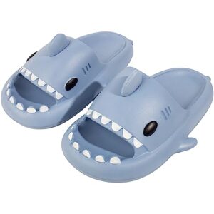 azorn cute shark slippers for women and men, cloud shark slides with cushioned thick sole, open toe non-slip beach pillow slippers bathroom sandals for indoor & outdoor