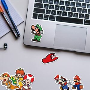 100Pcs The Super Mario Bros Movie Stickers Pack Mario Kids Stickers Cute Cartoon Characters Game Stickers for Kids Teens Adults Waterproof Vinyl Kawaii Stickers for Water Bottle Laptop Luggage (Mario100)