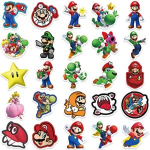 100Pcs The Super Mario Bros Movie Stickers Pack Mario Kids Stickers Cute Cartoon Characters Game Stickers for Kids Teens Adults Waterproof Vinyl Kawaii Stickers for Water Bottle Laptop Luggage (Mario100)