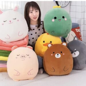 Plush Stuffed Animal Pillow Toy with Blanket Hugging Cute Anime Throw Pillow with Coral Fleece Blanket (EXCELENT Quality) (Dinosaur)