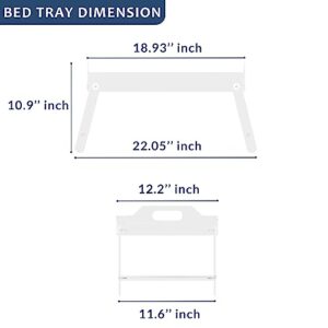 CRYSFLOA Folding Bed Tray Laptop Table with Folding Legs Acrylic Bed Tray Table with Handles Breakfast Food Tray with Media Slot Serving Tray for Bedroom Living Room Birthday Wedding School