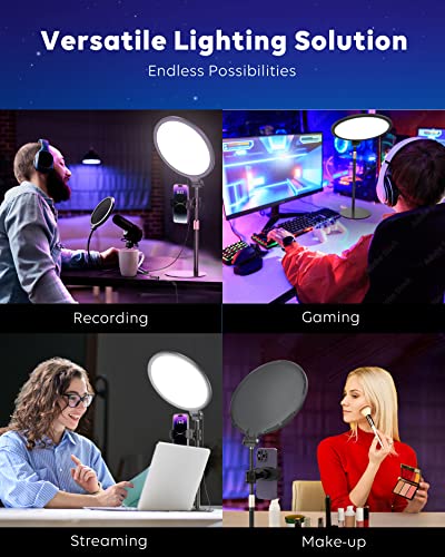 Newest 10.5" Full-Screen Light for Zoom Meeting - Kaiess 10x Lighting Area & Easy Adjustable Colors & Brightness Zoom Light with Flexible Stand & Versatile Phone Holder Fit for Streaming/Video Call