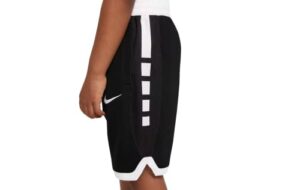 nike dri-fit elite big kids' (boys') basketball shorts, black/white, medium
